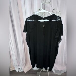 Torrid Black Cap Sleeve Blouse